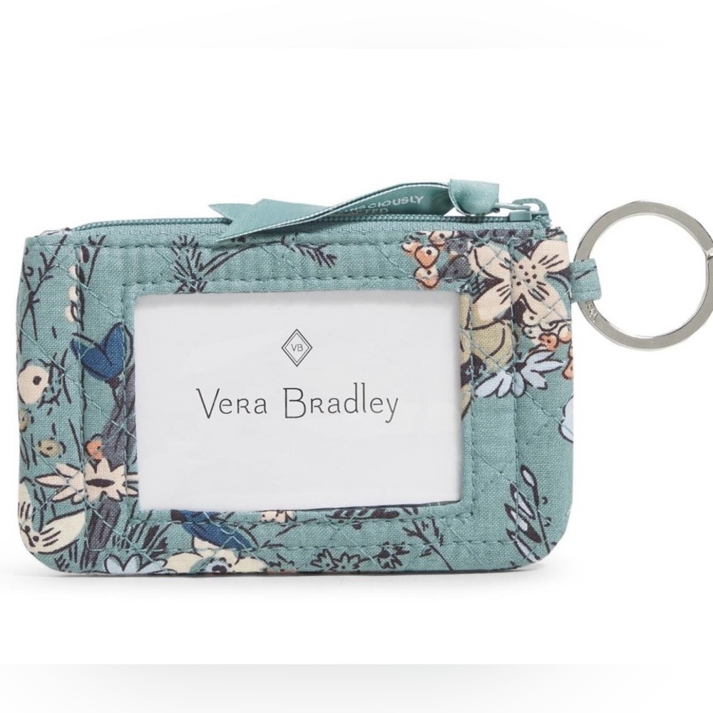 Vera Bradley Zip ID Lanyard Sunlit Garden Sage- NWT